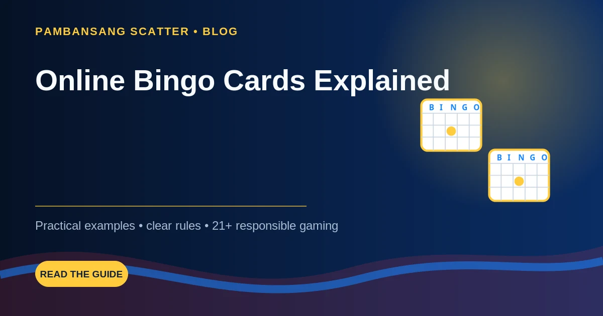 Online bingo card with numbered balls and winning pattern