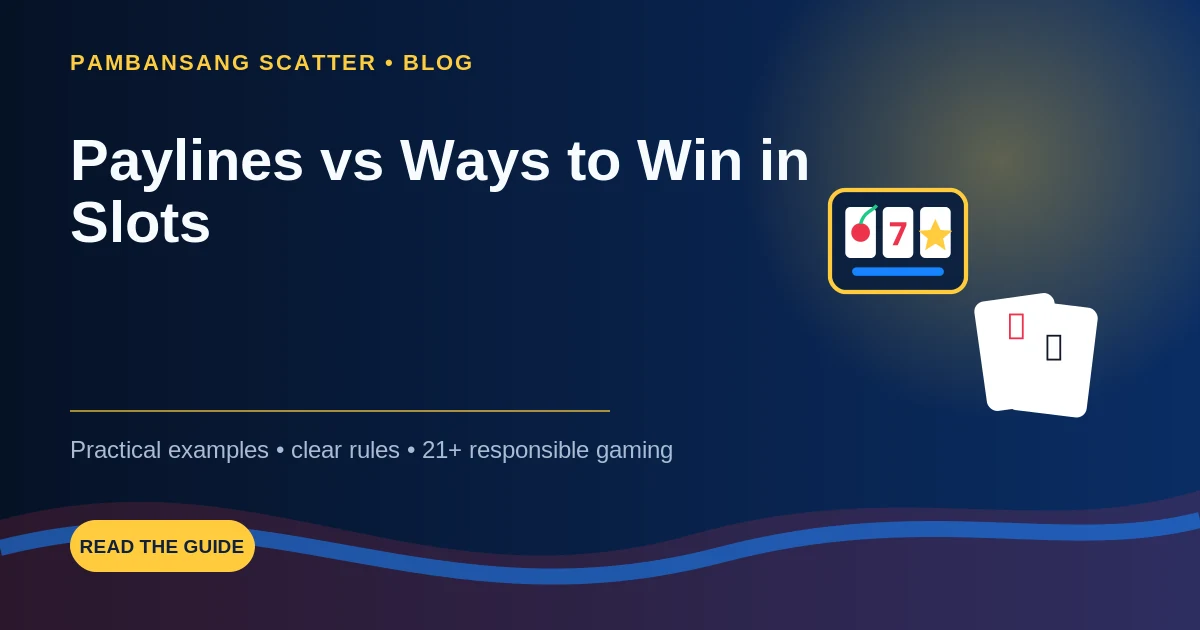 Paylines versus ways to win slot symbols infographic